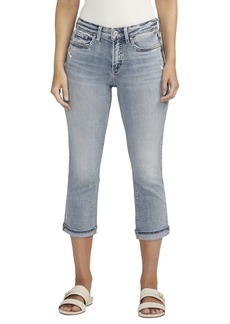 Silver Jeans Co. Women's Suki Mid Rise Curvy Fit Capri Jeans Med Wash CVS268