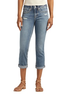 Silver Jeans Co. Women's Suki Mid Rise Curvy Fit Capri Jeans Med Wash CVS305