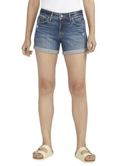 Silver Jeans Co. Women's Suki Mid Rise Curvy Fit Short Med Wash EKC381