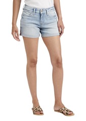 Silver Jeans Co. Women's Suki Mid Rise Curvy Fit Short Light Wash EPX199