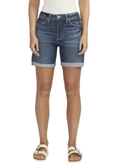 Silver Jeans Co. Women's Sure Thing High Rise Long Short Dark Wash EAE311