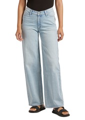 Silver Jeans Co. Women's V-Front Mid Rise Wide Leg Jeans - Indigo