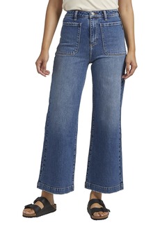 Silver Jeans Co. Women's Vintage Patch Pocket Wide Leg High Rise Jeans-Legacy Med Wash RCS313