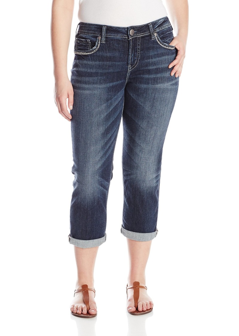 Silver Jeans Silver Jeans Women's Plus-Size Aiko Mid Capri Jean Dark ...