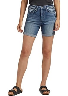 Silver Jeans Sure Thing High-Rise Long Shorts L28517EKC303