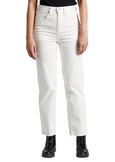 Silver Jeans Women's Highly Desirable High Rise Straight Leg Pants - White