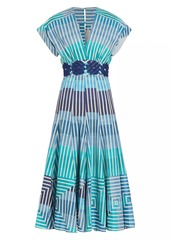 Silvia Tcherassi Adila Embroidered Cotton Midi-Dress