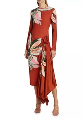 Silvia Tcherassi Ananya Floral Draped Midi-Dress