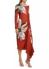 Silvia Tcherassi Ananya Floral Draped Midi-Dress