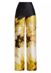 Silvia Tcherassi Andie Silk Floral Wide-Leg Pants