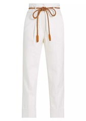 Silvia Tcherassi Beryl Belted Cotton-Blend Pants