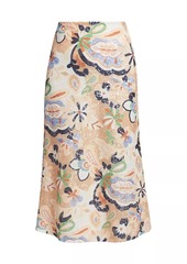 Silvia Tcherassi Blair Sequined Floral Midi Skirt