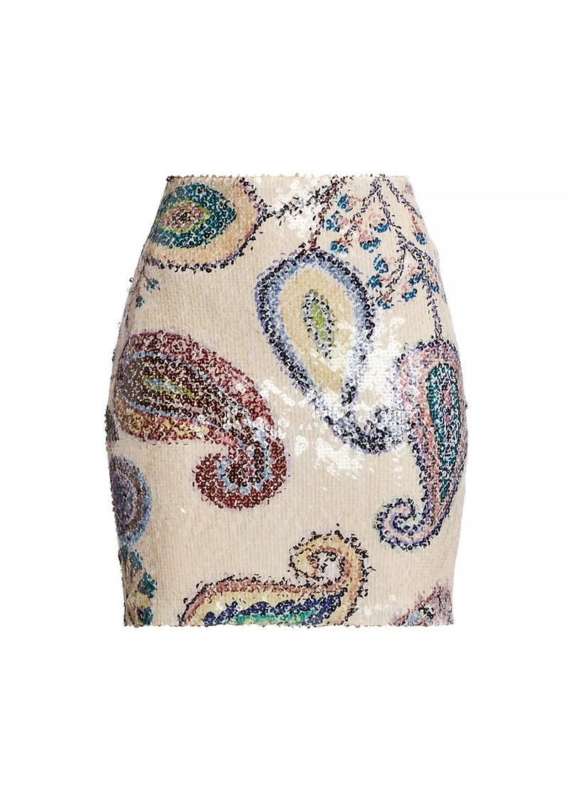 Silvia Tcherassi Carey Sequin Paisley Miniskirt