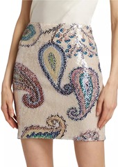 Silvia Tcherassi Carey Sequin Paisley Miniskirt
