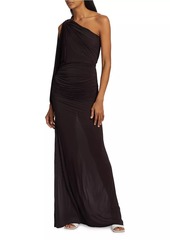 Silvia Tcherassi Farah One-Shoulder Ruched Maxi Dress