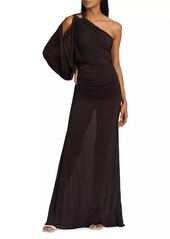 Silvia Tcherassi Farah One-Shoulder Ruched Maxi Dress