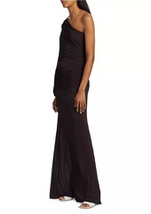 Silvia Tcherassi Farah One-Shoulder Ruched Maxi Dress