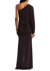 Silvia Tcherassi Farah One-Shoulder Ruched Maxi Dress