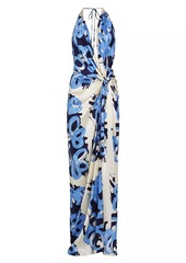 Silvia Tcherassi Jazmin Abstract Silk-Blend Sleeveless Maxi Dress