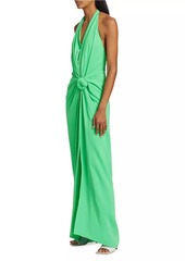 Silvia Tcherassi Jazmin Knotted Halter Maxi Dress