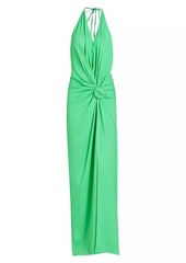 Silvia Tcherassi Jazmin Knotted Halter Maxi Dress