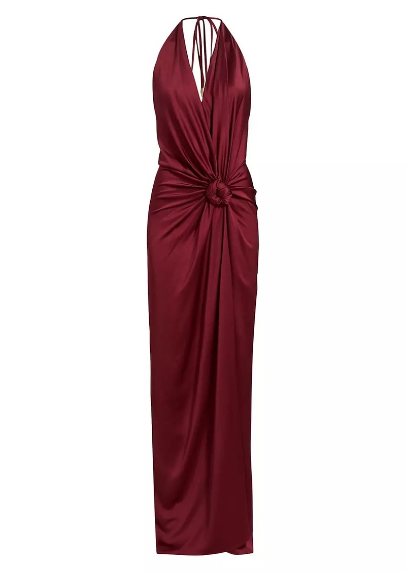 Silvia Tcherassi Jazmine Knotted Halter Gown