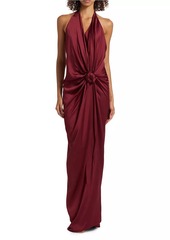 Silvia Tcherassi Jazmine Knotted Halter Gown