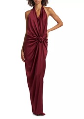 Silvia Tcherassi Jazmine Knotted Halter Gown