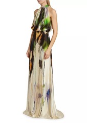 Silvia Tcherassi Mabel Watercolor Blouson Gown