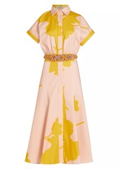 Silvia Tcherassi Noor Printed Belted Cotton Midi-Dress