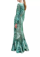 Silvia Tcherassi Remy Snake Print Stretch-Silk Maxi-Dress