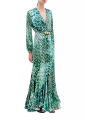 Silvia Tcherassi Remy Snake Print Stretch-Silk Maxi-Dress