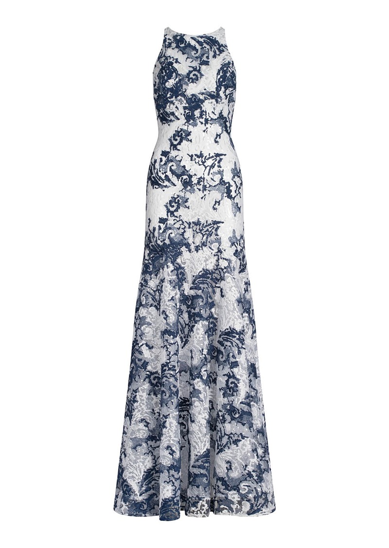 Silvia Tcherassi - Chenoa Embroidered Lace Maxi Dress - Navy - XS - Moda Operandi