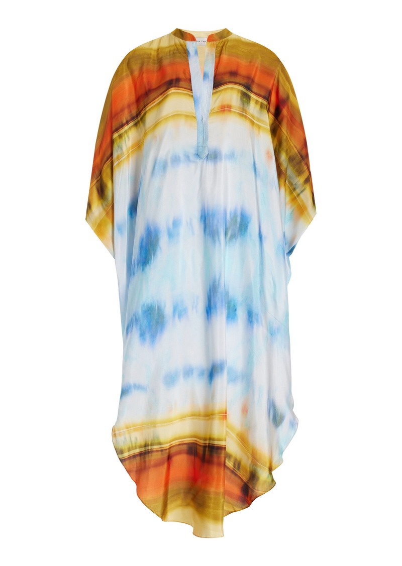 Silvia Tcherassi - Exclusive Fiametta Tie-Dyed Satin Maxi Tunic Dress - Multi - S - Moda Operandi