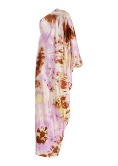 Silvia Tcherassi - Exclusive Inu One-Shoulder Tie-Dyed Stretch-Silk Maxi Dress - Purple - S - Moda Operandi