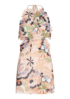 Silvia Tcherassi - Garazi Embellished Crepe Mini Dress - Multi - XS - Moda Operandi