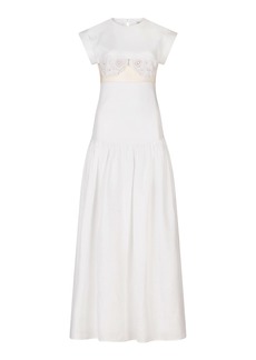 Silvia Tcherassi - Hanane Embroidered Cutout Linen Maxi Dress - White - XS - Moda Operandi