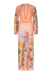 Silvia Tcherassi - Isernia Embroidered Linen Tunic Dress - Orange - S - Moda Operandi