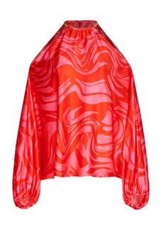 Silvia Tcherassi - Janina Draped Cutout Silk Top - Multi - XXL - Moda Operandi
