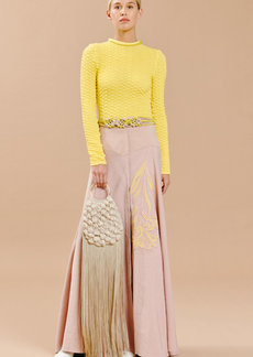 Silvia Tcherassi - Jari Textured Cotton-Blend Top - Yellow - L - Moda Operandi