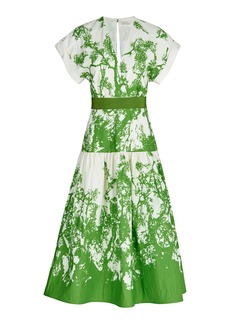 Silvia Tcherassi - Metapronto Tiered Cotton Midi Shirt Dress - Green - XXL - Moda Operandi