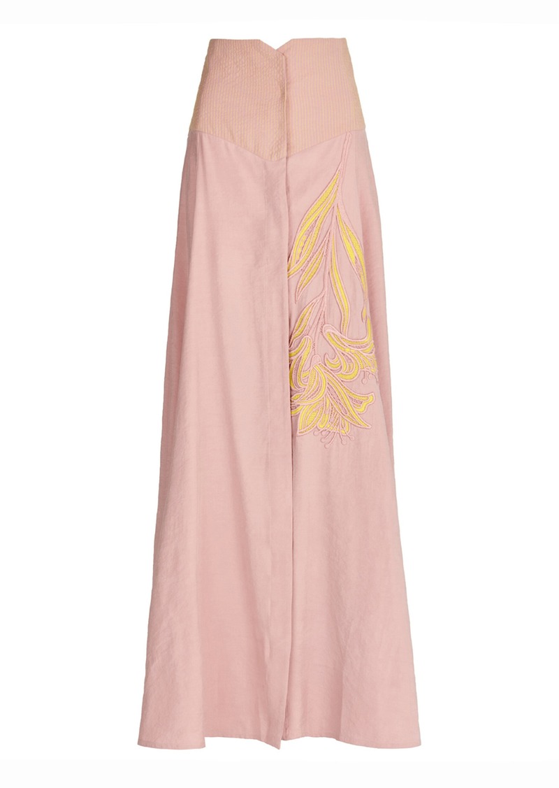Silvia Tcherassi - Modena Embroidered Maxi Skirt - Pink - L - Moda Operandi
