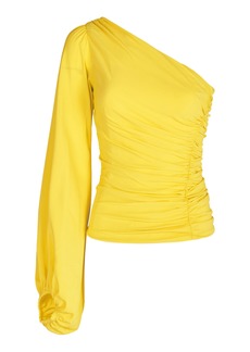 Silvia Tcherassi - Oriana Asymmetric Puff-Sleeve Top - Yellow - S - Moda Operandi