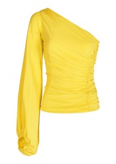 Silvia Tcherassi - Oriana Asymmetric Puff-Sleeve Top - Yellow - M - Moda Operandi