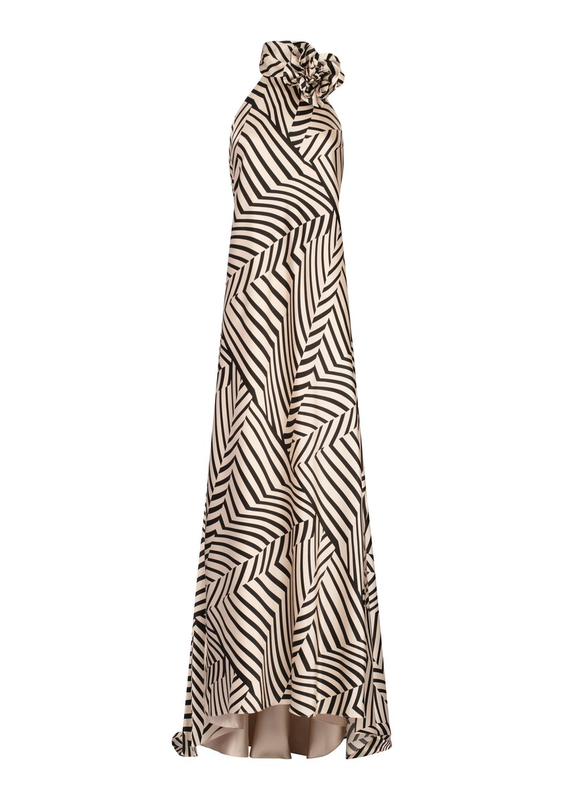 Silvia Tcherassi - Tila Printed Silk-Blend Gown - Black/white - M - Moda Operandi