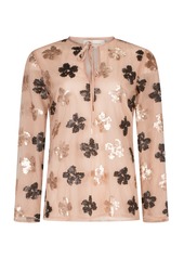 Silvia Tcherassi - Tosca Floral Sequined Top - Pink - XS - Moda Operandi