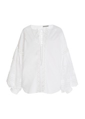 Silvia Tcherassi - Women's Bethesda Embroidered Cotton Top - White - Moda Operandi