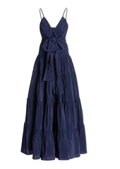 Silvia Tcherassi - Women's Evora Tie-Detailed Tiered Crepe Maxi Dress - Blue - Moda Operandi