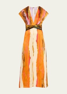 Silvia Tcherassi Ivanova Abstract Striped Midi Dress
