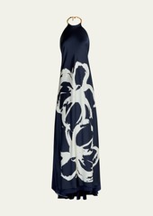 Silvia Tcherassi Zeffa Floral-Print Backless Silk Maxi Dress